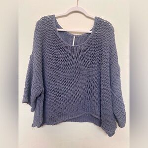 Free People Blue Knit Women's Sweater